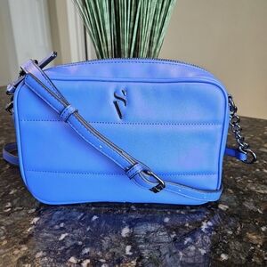 Blue Leather Crossbody Bag